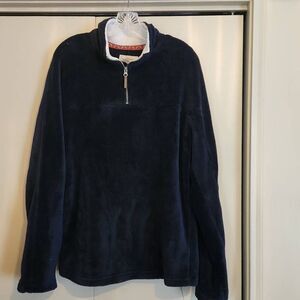 O7 Ruff Hewn men's casual half zip, cozy, soft navy fleece pullover, Men's M